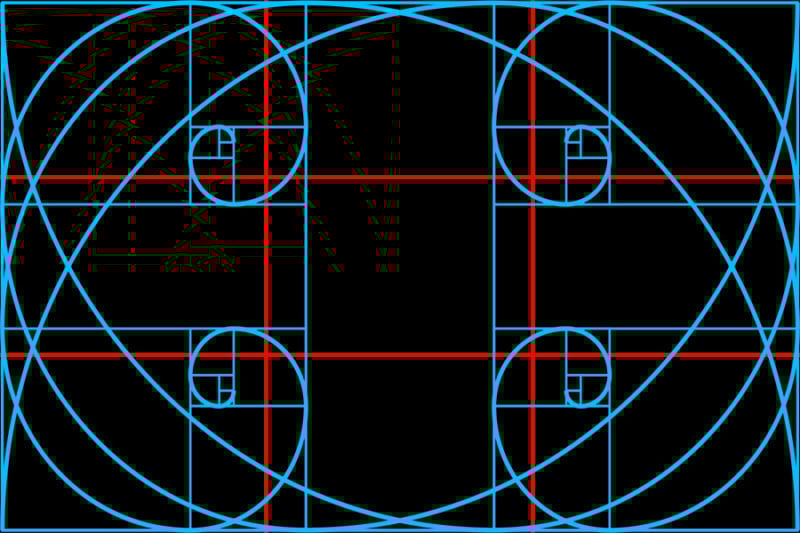 Here's the reason they don't put the spiral as an overlay on your camera. The spiral in just four of its eight possible orientations.